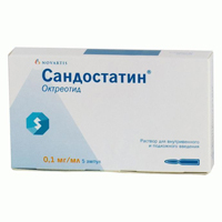 Сандостатин раствор для инъекций 0.1мг/мл 1мл фото