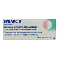 Эувакс В (вакцина для профилактики гепатита В рекомбинантная) суспензия для инъекций 20мкг/мл 0,5мл фото