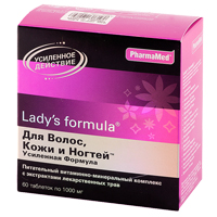 Ladys formula Для волос, кожи и ногтей усиленная формула таблетки массой 1г фото