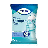 Шапочка влажная &quot;Tena&quot; ProSkin Shampoo Cap экспресс-шампунь для мытья головы фото