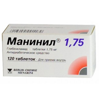 Манинил 1,75 таблетки 1,75мг фото