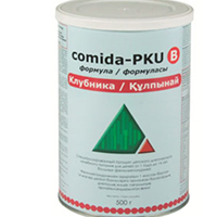 Комида-PKU B формула Клубника продукт детского диетического лечебного питания 500г фото