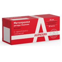 Метопролол ретард-Акрихин таблетки пролонгированные 25мг фото