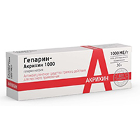 Гепарин-Акрихин 1000 гель 1000МЕ/г 30г фото