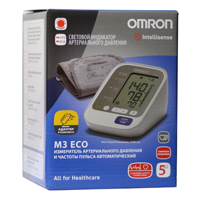 Измеритель артериального давления и частоты пульса (тонометр) &quot;OMRON&quot; автоматический M3 Eco (HEM-7131-ARU) с адаптером фото