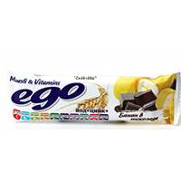 Батончик мюсли &quot;Ego&quot; Банан с йодом и витаминами в молочном шоколаде 25г фото