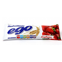Батончик мюсли &quot;Ego&quot; Клубника с железом и витаминами в йогуртовой глазури 25г фото