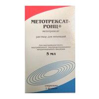 Метотрексат-РОНЦ концентрат для приготовления инъекционного раствора 100мг/мл 5мл фото