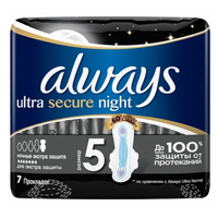 Прокладки &quot;Always&quot; Ультра Secure Night (ночные экстра защита) фото