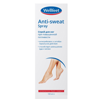 Спрей для ног &quot;WellFeet&quot; Anti-sweat Spray при повышенной потливости 100мл фото