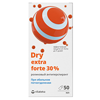 Антиперспирант &quot;Vitateka&quot; Dry Extra Forte (спиртовой) ролик 30% 50мл фото