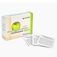 Аскорбиновая кислота-Марбиофарм 100мг со вкусом яблока саше 4г №10 фото