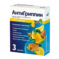 АнтиГриппин порошок медово-лимонный 500мг+10мг+200мг 5г №3 фото