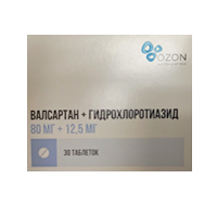 Валсартан+Гидрохлоротиазид таблетки 80мг+12,5мг №30 фото