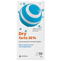 Антиперспирант &quot;Vitateka&quot; Dry Forte (спиртовой) ролик 20% 50мл №1 фото