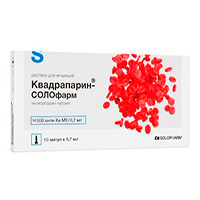 Квадрапарин-Солофарм раствор для инъекций 10000анти-Ха МЕ/мл 0,7мл (ампулы) №10 фото