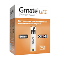 Тест-полоски &quot;Gmate Life&quot; для определения уровня глюкозы в крови GDH 30x5мм №50 фото