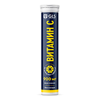 Витамин С 900мг без сахара GLS со вкусом лимона шипучие таблетки массой 3,8г №20 фото