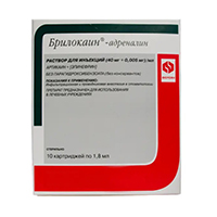 Брилокаин-адреналин раствор для инъекций (40мг+0.005мг)/мл №10 фото
